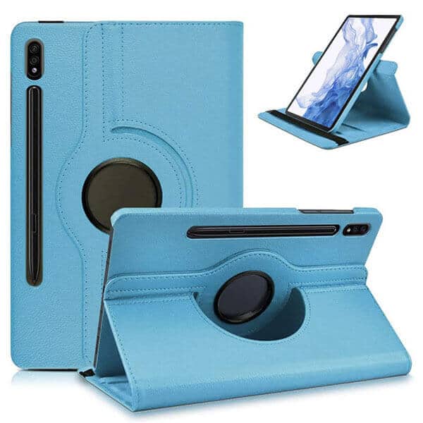 Samsung Galaxy Tab S7 Leather Case 360 Degree Rotate Smart Stand Cover for 2020 SM-T870 T875 Tab (Sky Blue) Samsung Galaxy Tab S7 Leather Case 360 Degree Rotate Smart Stand Cover for 2020 SM-T870 T875 Tab (Sky Blue)